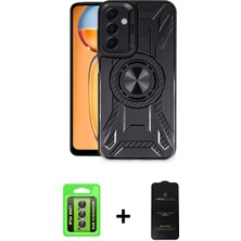 Cepte Toptan Galaxy A15 4g Nova Yansıma Prime - Siyah 6d Antistatik Mat Seramik Hayalet Nano Ekran Koruyucu + Gümüş Raze Metal Kamera Lens