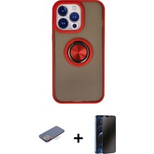 Cepte Toptan iPhone 13 Pro Max Yörünge Çizgi - Siyah 3D Antistatik Hayalet Cam Ekran Koruyucu + Pembe Renkli Kamera Lens Koruma Cam