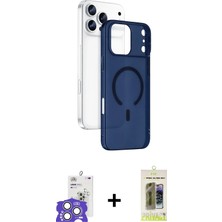 Cepte Toptan iPhone 17 Pro Max Ahenk Minimal Serisi - Siyah Joko Magic 5d Hayalet Cam + Gümüş Bilvis Titan Kamera Lens