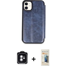 Cepte Toptan iPhone 11 Zirve Yansıma Serisi - Siyah 6d Mat Seramik Hayalet Nano Ekran Koruyucu + Yeşil Pvd Metal Kamera Lens