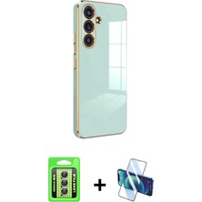 Cepte Toptan Galaxy A24 4g Yankı Serisi - Siyah 3D Antistatik Seramik Nano Ekran Koruyucu + Gümüş Raze Metal Kamera Lens