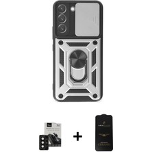 Cepte Toptan Galaxy S24 Ahenk Klasik - Siyah 6d Antistatik Mat Seramik Hayalet Nano Ekran Koruyucu + Siyah Pvd Metal Kamera Lens