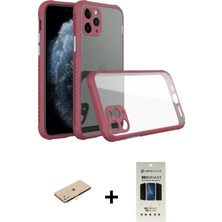 Cepte Toptan iPhone 11 Pro Nova Asil Özel Seri - Siyah 5d Hayalet Cam Ekran Koruyucu + Sarı Renkli Kamera Lens Koruma Cam