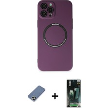 Cepte Toptan iPhone 12 Pro Zirve Klasik Prime - Siyah 360 Mat Full Body Arka Koruyucu + Açık Yeşil Metal Kamera Lens Koruma Cam
