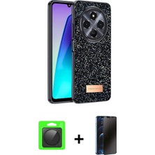 Cepte Toptan Redmi 14C Vadi Klasik Serisi - Siyah 3D Antistatik Hayalet Cam Ekran Koruyucu + Siyah Raze Metal Kamera Lens