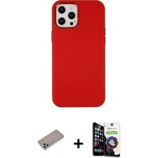 Cepte Toptan iPhone 12 Pro Max Çekirdek Çizgi - Şeffaf Temperli Cam Ekran Koruyucu + Sierra Blue Shine Kamera Lens Koruma Cam