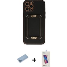 Cepte Toptan iPhone 12 Pro Max Kozmos Minimal Prime - Siyah Joko 5d Cam + Mavi Shine Kamera Lens Koruma Cam