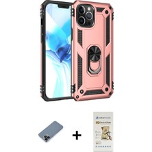 Cepte Toptan iPhone 12 Pro Max Ahenk Klasik Koleksiyonu - Siyah Mat Seramik Nano Ekran Koruyucu + Siyah Metal Kamera Lens Koruma Cam