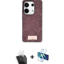 Cepte Toptan Redmi Note 13 Pro 4g Vadi Klasik Serisi - Siyah 3D Antistatik Seramik Nano Ekran Koruyucu + Şeffaf Kamera Lens Koruma Cam