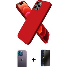Cepte Toptan iPhone 12 Pro Max Kozmos Yansıma Özel Seri - Siyah 3D Antistatik Hayalet Cam Ekran Koruyucu + Mavi Neon Fosforlu Kamera Lens