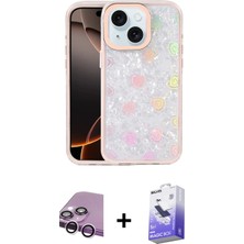 Cepte Toptan iPhone 14 Odak Prime - Siyah Bilvis 5in1 5d Magic Hayalet Cam Ekran Koruyucu + Mor Raze Metal Kamera Lens