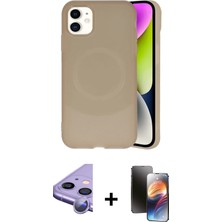 Cepte Toptan iPhone 11 Ufuk Serisi - Siyah 3D Antistatik Mat Seramik Nano Ekran Koruyucu + Mor Raze Metal Kamera Lens