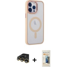 Cepte Toptan iPhone 14 Pro Max Yankı Işık Özel Seri - Siyah 6d Mat Seramik Hayalet Nano Ekran Koruyucu + Gold Raze Metal Kamera Lens