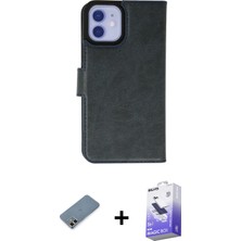 Cepte Toptan iPhone 12 Siluet Işık Serisi - Siyah Bilvis 5in1 5d Magic Hayalet Cam Ekran Koruyucu + Gold Metal Kamera Lens Koruma Cam