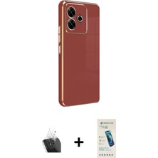 Cepte Toptan Redmi 13 4g Yankı Serisi - Şeffaf Pasifik Cam Ekran Koruyucu + Şeffaf Kamera Lens Koruma Cam