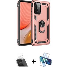 Cepte Toptan Galaxy A72 Ahenk Klasik Koleksiyonu - Siyah 3D Antistatik Seramik Nano Ekran Koruyucu + Şeffaf Kamera Lens Koruma Cam