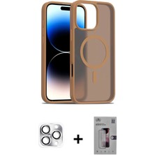 Cepte Toptan iPhone 16 Pro Max Siluet Minimal Prime - Siyah Bilvis 3D Mat Cam Ekran Koruyucu + Gümüş Pers Alüminyum Kamera Lens