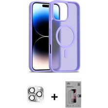 Cepte Toptan iPhone 16 Pro Max Siluet Minimal Prime - Siyah Bilvis 3D Mat Cam Ekran Koruyucu + Gümüş Pers Alüminyum Kamera Lens