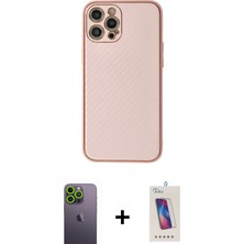 Cepte Toptan iPhone 12 Pro Max Ahenk Işık - Siyah Joko 5d Cam + Yeşil Neon Fosforlu Kamera Lens