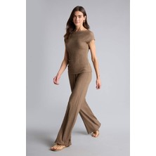 DeFacto Wide Leg Geniş Bol Paça Kırışık Dokulu Pantolon D3570AX26SM