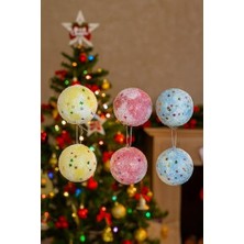 6 Adet Lüx Yılbaşı Ağacı Süsü Set Ağacı Süslemeleri Topları Topu Parti Asılı Top Yılbaşı Süsleri 6 cm (Karışık)