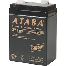 Ataba At-640 6V 4 Ah Düz Kutu Akü (Wbd)