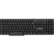  everest kb-517uf siyah usb 2 metre kablo uzunluğu standart f klavye