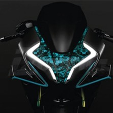 Kaplama Merkezi Cfmoto 450SR Ön Kafa Turkuaz Duman Stıcker Etiket Modeli Kaplama