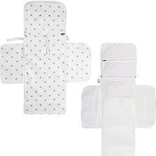 Uravas Store Baby'ness Çanta Boy Alt Değiştirme Bakım Seti, Sıvı Geçirmez, Tutmaz, Puantiyeli, Gri, 70