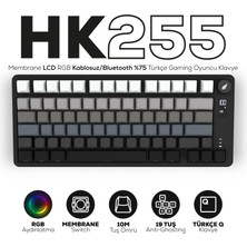 Hawk Gaming Chair HK255 Membrane LCD Rgb Kablosuz/bluetooth Siyah Gradyan %75 Türkçe Gaming Klavye