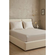 First Choice %100 Pamuk Saten 200 Tc (80 Tel) Lastikli Çarşaf Seti Şampanya