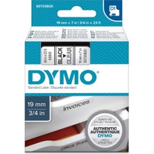 Dymo S0720820 D1 Yedek Şerit, 19 Mm X 7 Metre Şeffaf- Siyah (45800)