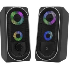  fs-2138u 2.0 hoparlör sistemi rgb led siyah (usb)