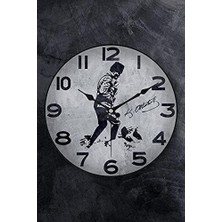 36 cm Gerçek Cam Akar Saniye Sessiz Mekanizma Dekoratif Atatürk Duvar Saati