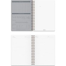 Ofis Defter Spiralli Çizgili Gri