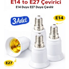 Vwin E14 To E27 Çevirici Duy, E14 Ince Duy’u Standart E27 Duy’a Çevirir (3 Adet)