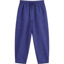 Mixray 4573 Kadın Önü Çımalı Gabardin Şalvar Pantolon Lacivert