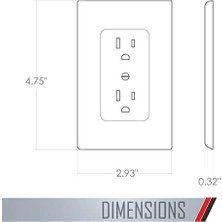 Taymac MW2500I Dekoratör Kılıfı Metalik Olmayan Duvar Plakası, Bir Topraklı Dubleks, Tek Çete, Fildişi Pürüzsüz