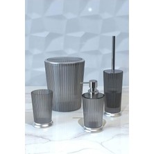 MSAS0825MGNELY 4lü Banyo Seti, Şeffaf Mat Gümüş Kaplama