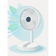 Uravas Store Coverzone Yüksekliği Ayarlanabilir 31CM - 37 cm Taşınabilir Masaüstü Mini USB Fan Şarj Edilebilir T