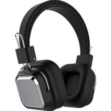 Mikrofonlu Bluetooth 5.0 Kablosuz Kulak Üstü Kulaklık Gürültü Engelleme Özelliği Sporda Doğada Evde Rahat Kullanım Siyah Renk F1003