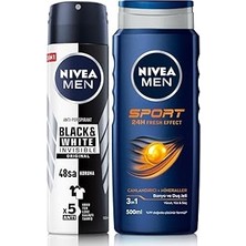 Uravas Store Men Erkek Sprey Deodorant Black&amp;white Invisible Men Erkek Duş Jeli 500ML