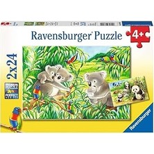 Uravas Store Ravensburger 2X24 Parça Sevimli Koalalar Pandalar Yapboz