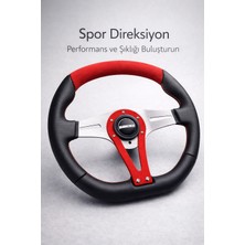 Carlone Momo Tip Spor Direksiyon Kırmızı Nubuk Süet Deri Detaylı 32CM Özel Seri