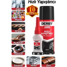 Artlantis Derby Hızlı Yapıştırıcı Seti 100 ml 10 Adet Ahşap ve Plastik Yüzeyler Için Yüksek Yapıştırma Gücü Düşük Viskozite 100 ml