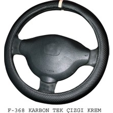 PINUKS Direksiyon Kılıfı Poşetli Geçme 38CM Karbon Tek Çizgi Bej Adet  PİNUKS-FXF-368