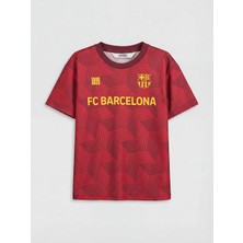 LC Waikiki Lcw Kids Bordo Fc Barcelona Baskılı Erkek Çocuk Tişört