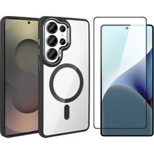 Vendas Samsung Galaxy S26 Ultra Kılıf M-safe Şarj Özellikli Zore Krom M-safe Silikon Kapak + Cam Ekran Koruyucu