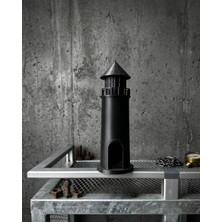 Modern Tasarımlı 3D Siyah Deniz Feneri Ev Dekor Objesi