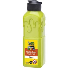 Nova Color Fıstık Yeşili Akrilik Boya 250 gr 1 Adet Su Bazlı Akrilik Boyası Hobi Sanatsal Boy Tuval Ahşap Metal